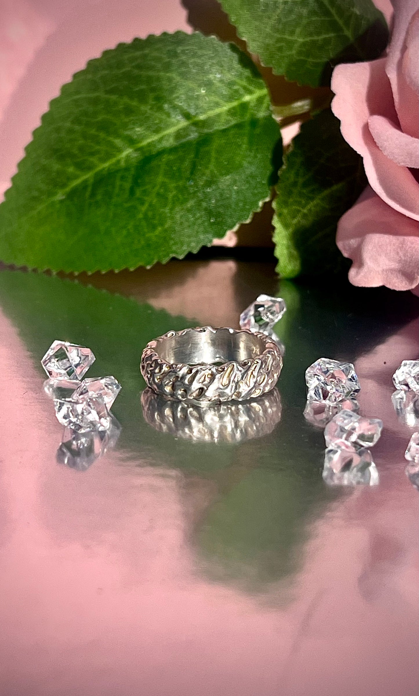 The 'Ray' Ring. Solid Silver Textured Ring.