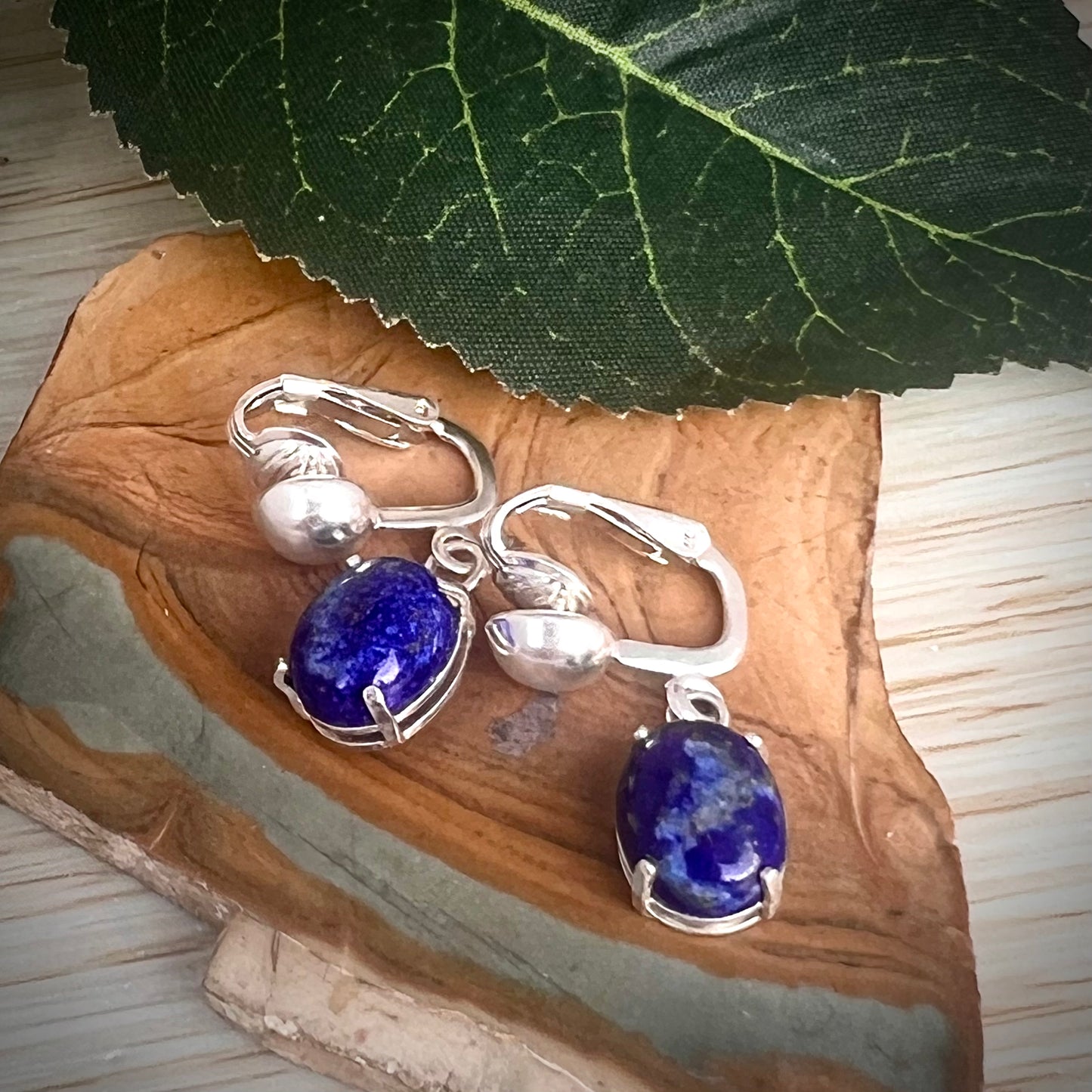 Lapis Lazuli Clip On Earrings