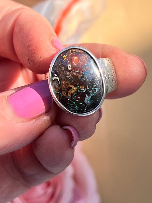 Boulder Opal Ring