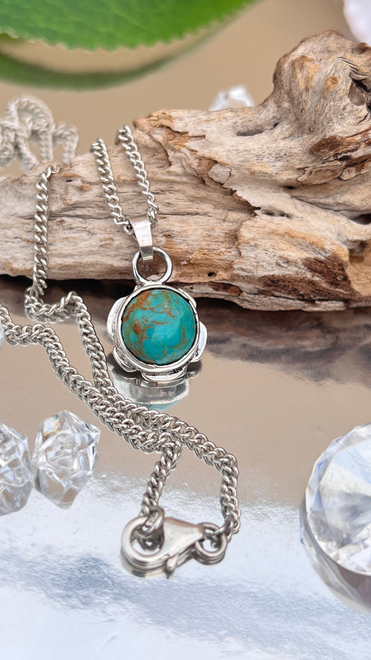 Kingman Gold Turquoise Pendant.