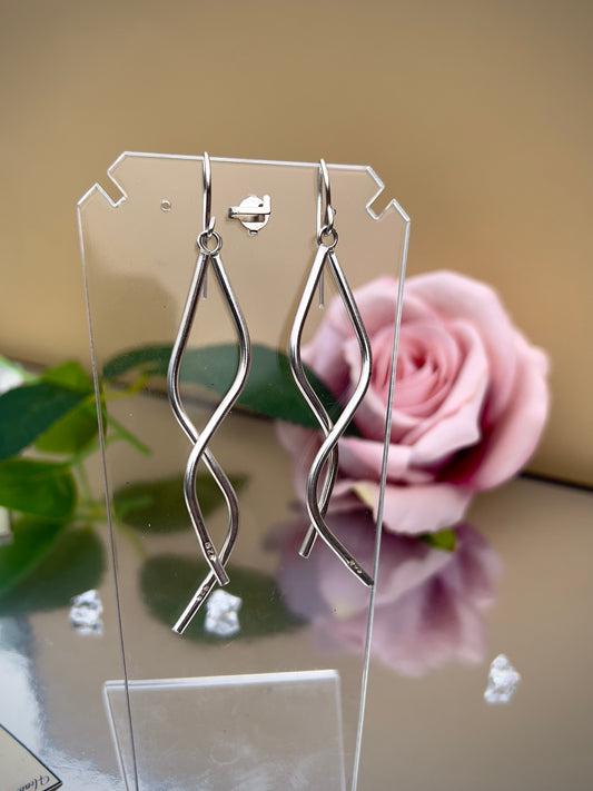 'The Lovers' Silver Drop Earrings