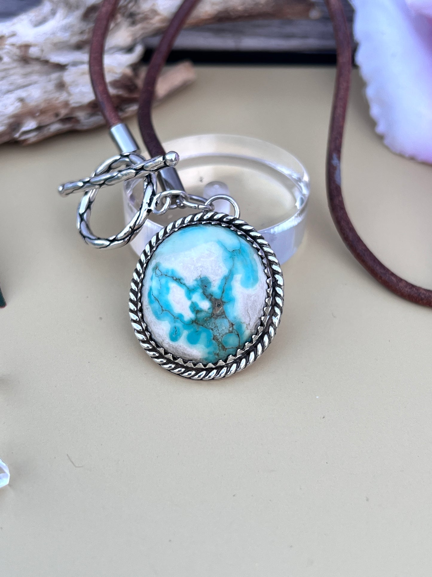 Turquoise Howlite Pendant.