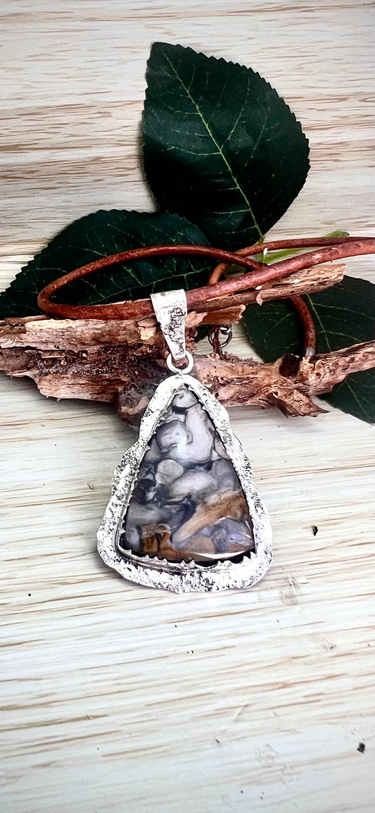 Palm Root Fused Silver Pendant