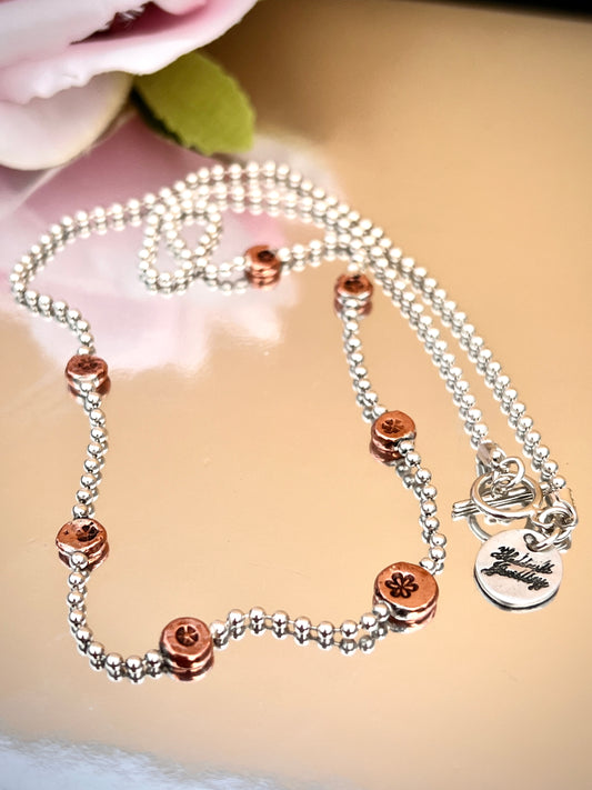 ‘Daisy Chains’  Silver & Copper Necklace.