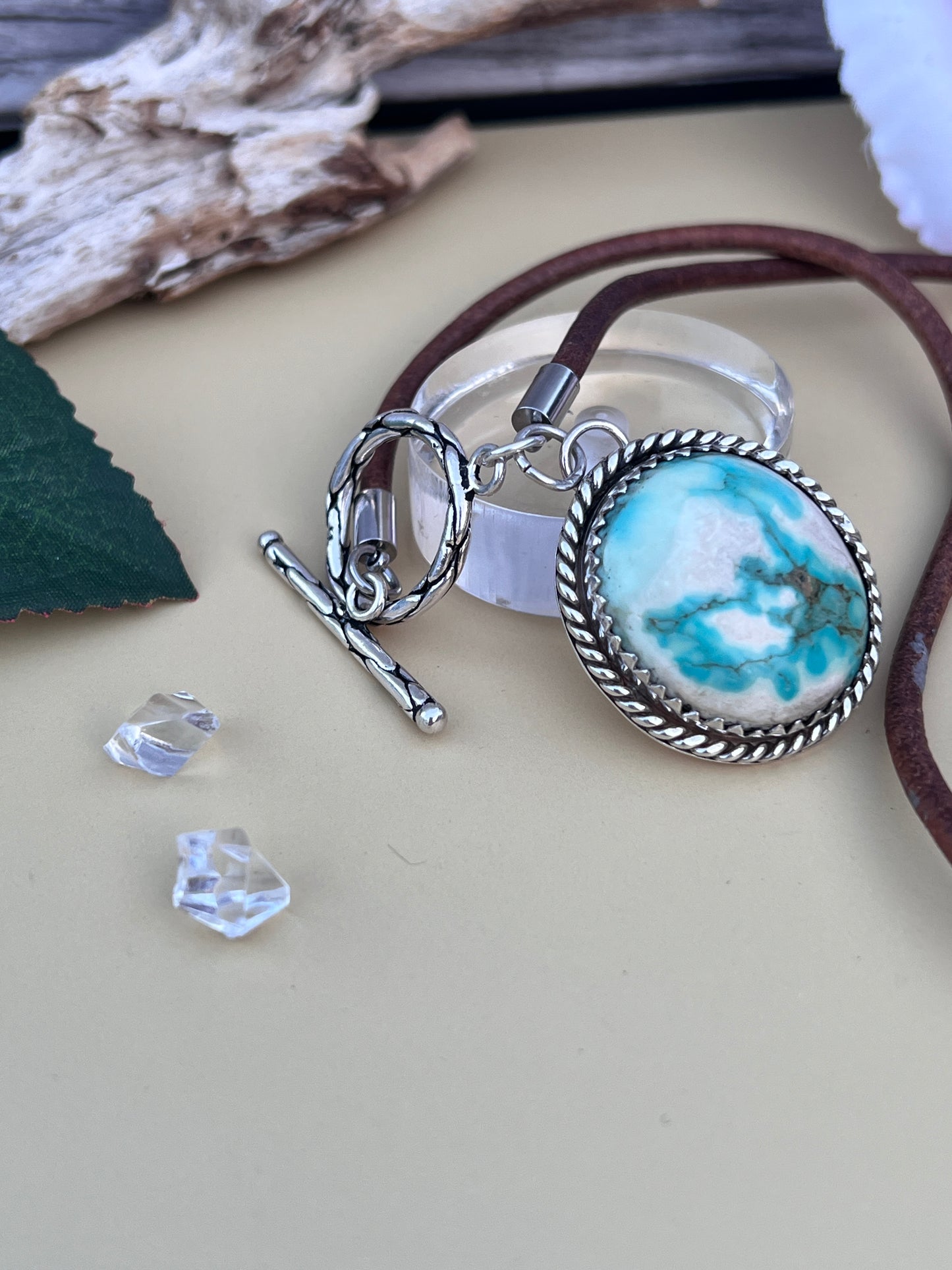 Turquoise Howlite Pendant.