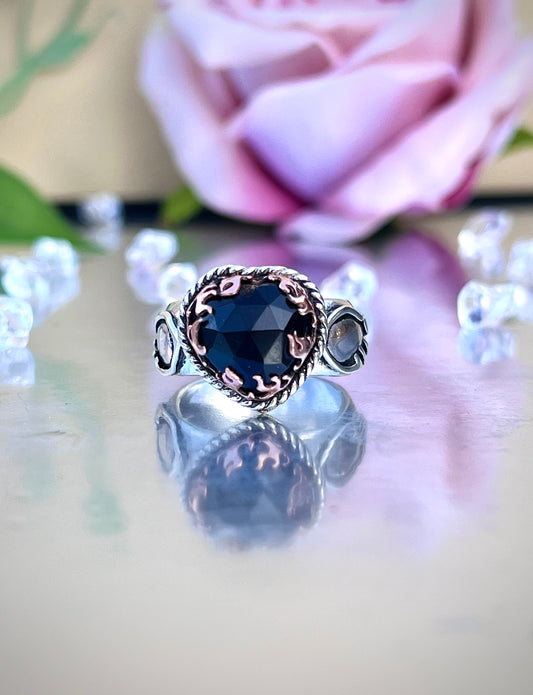 Faceted Black Onyx Ring. ‘Ankhiale’