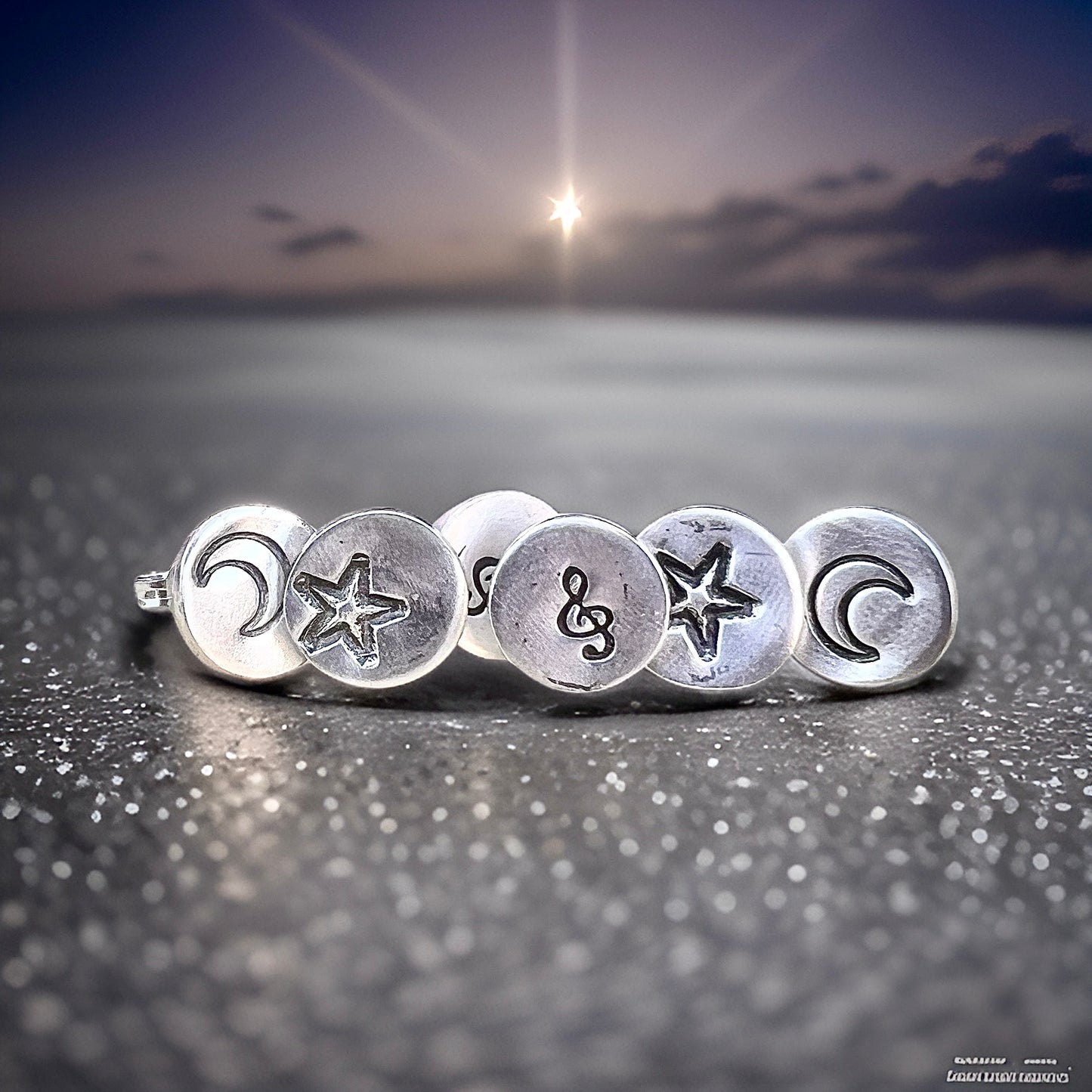 Hand Stamped Silver Studs.