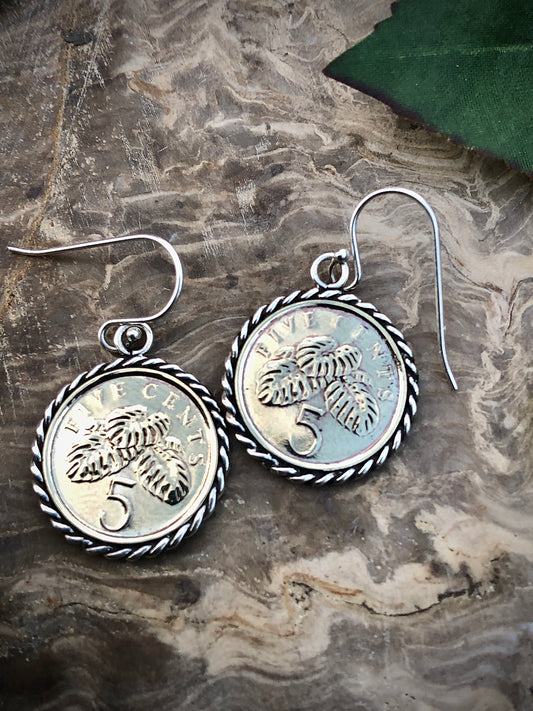 Singapore 5cent Piece Earrings