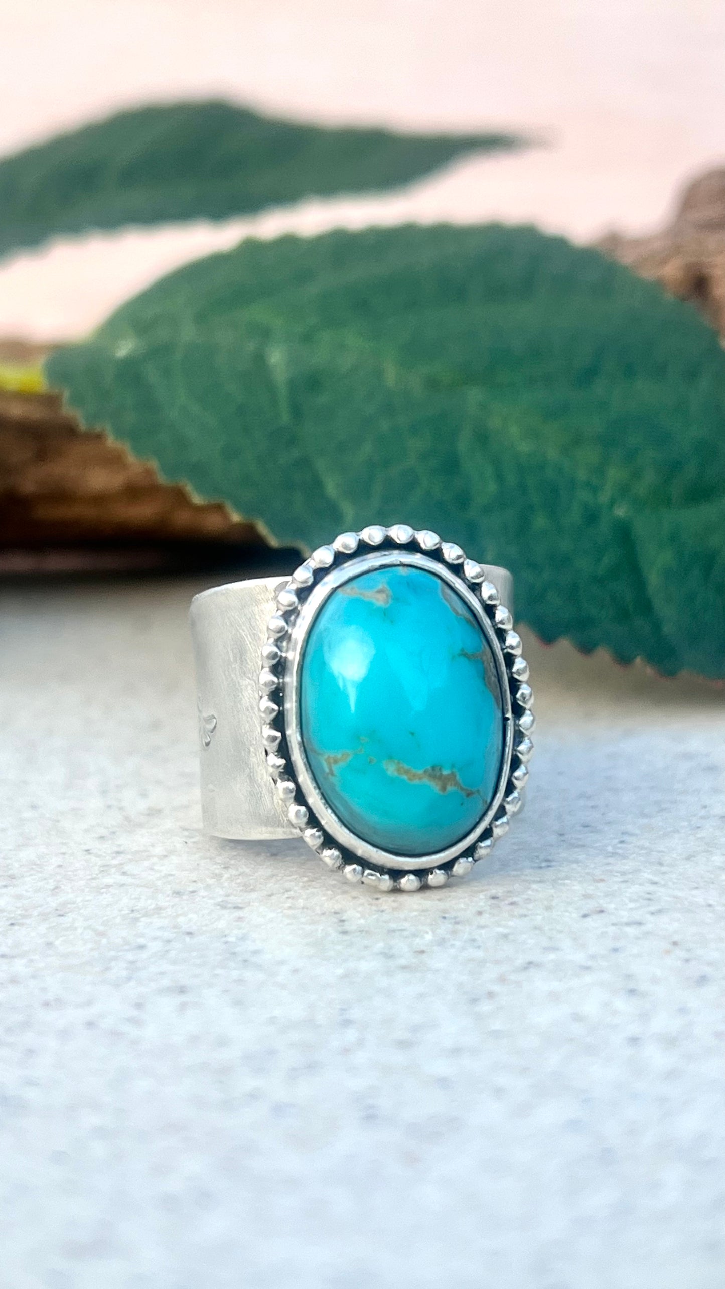 Kingman Gold Turquoise Ring