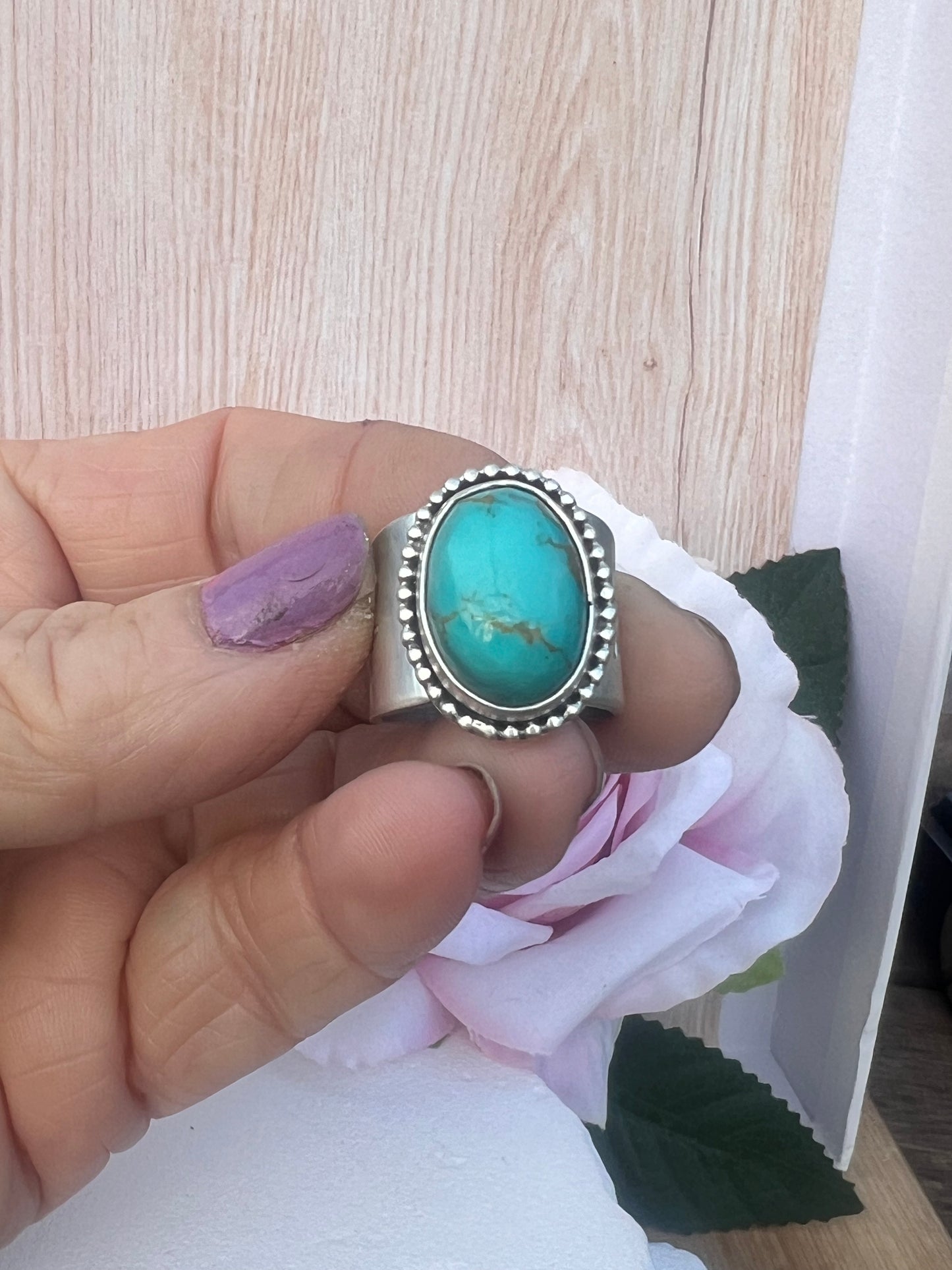 Kingman Gold Turquoise Ring