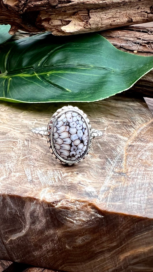 'Eve' Snakeskin Agate Ring