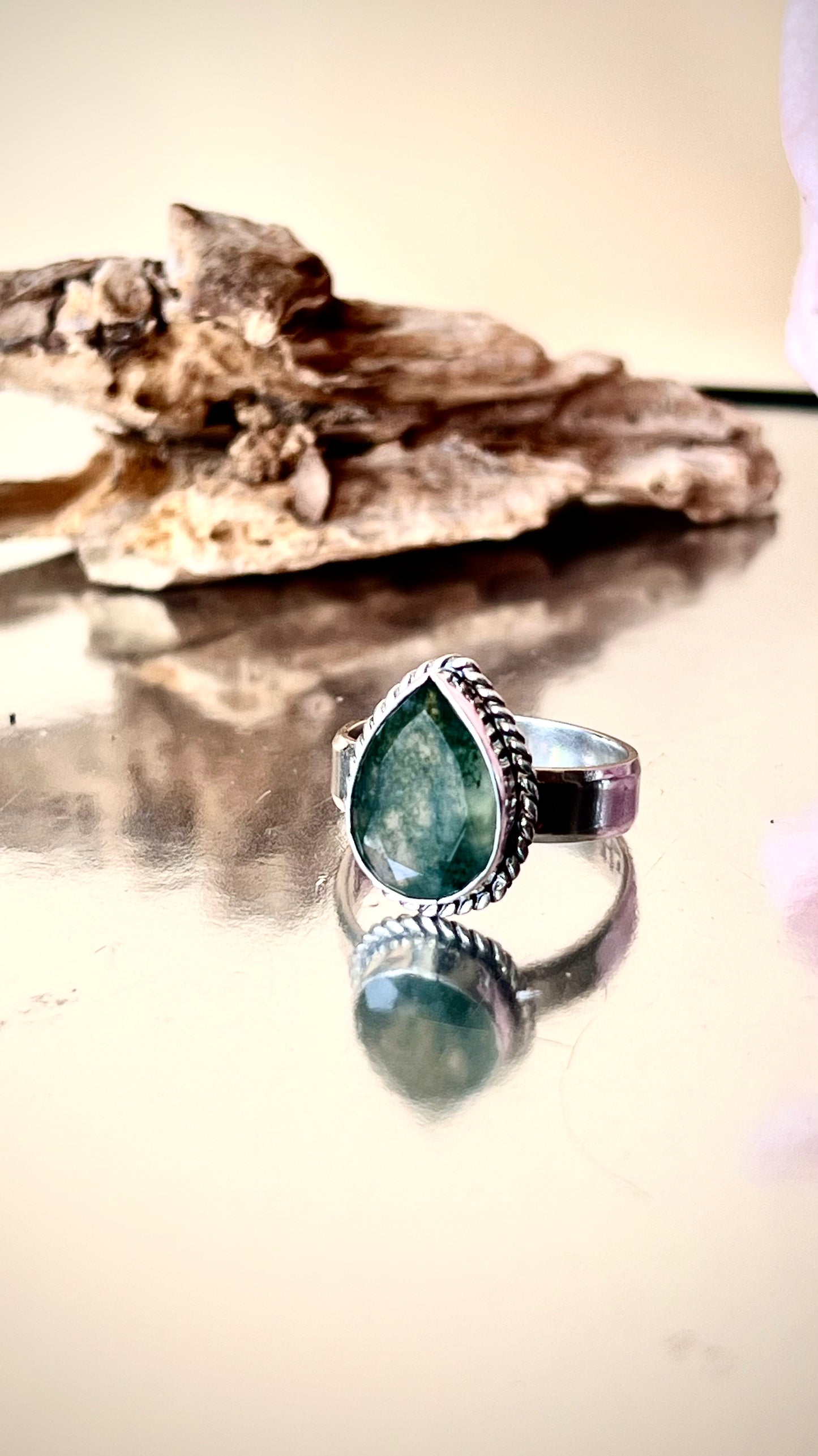 Moss Agate Ring.