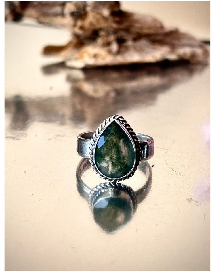 Moss Agate Ring.