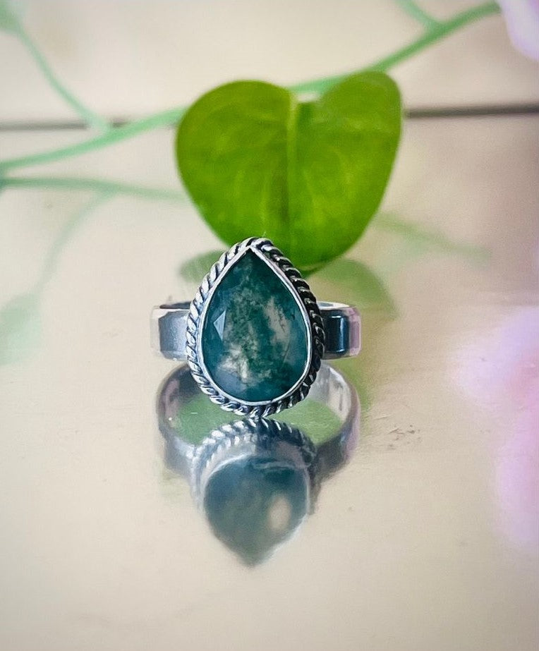 Moss Agate Ring.