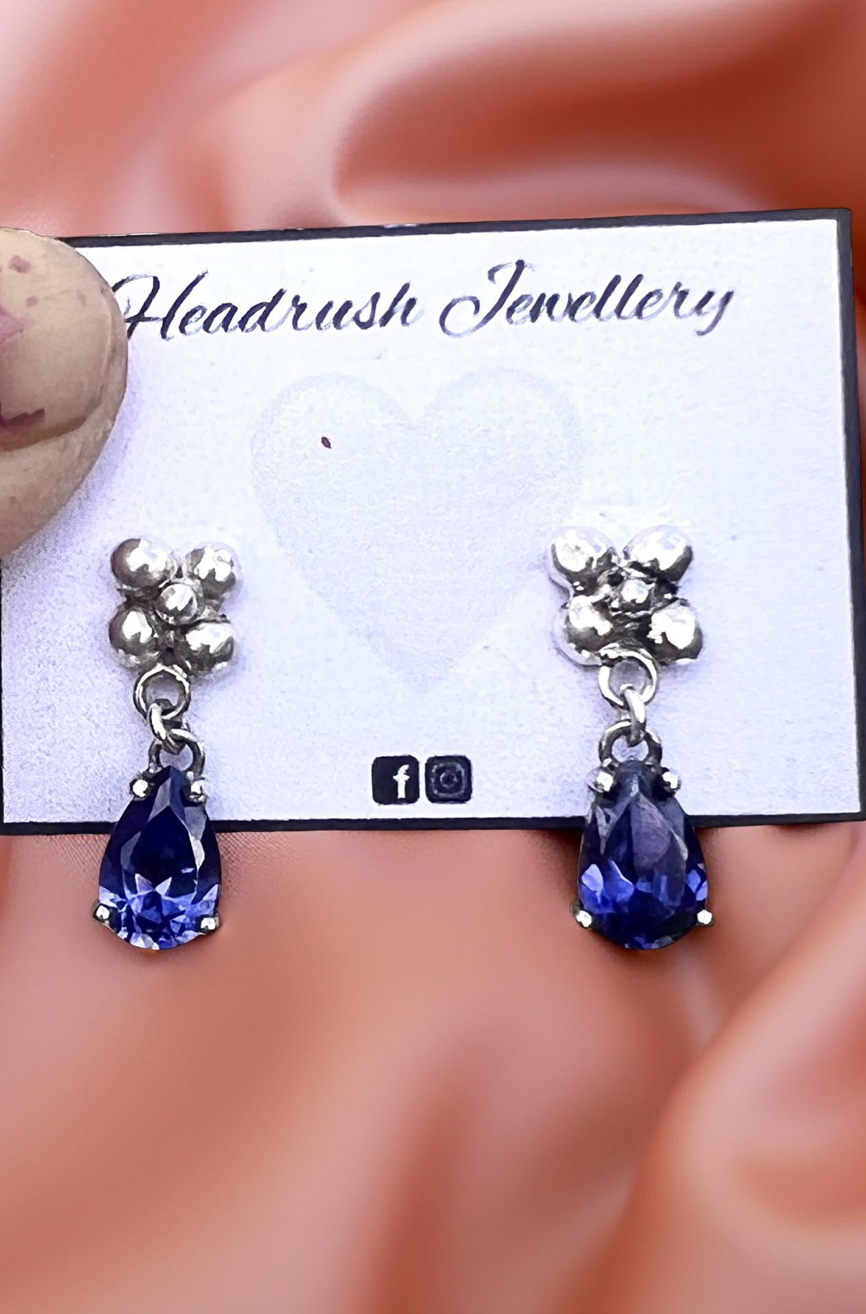 Amethyst Dangle Studs.