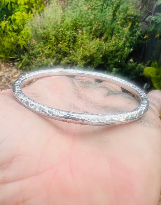 Large Sterling Silver Statement Bangle.