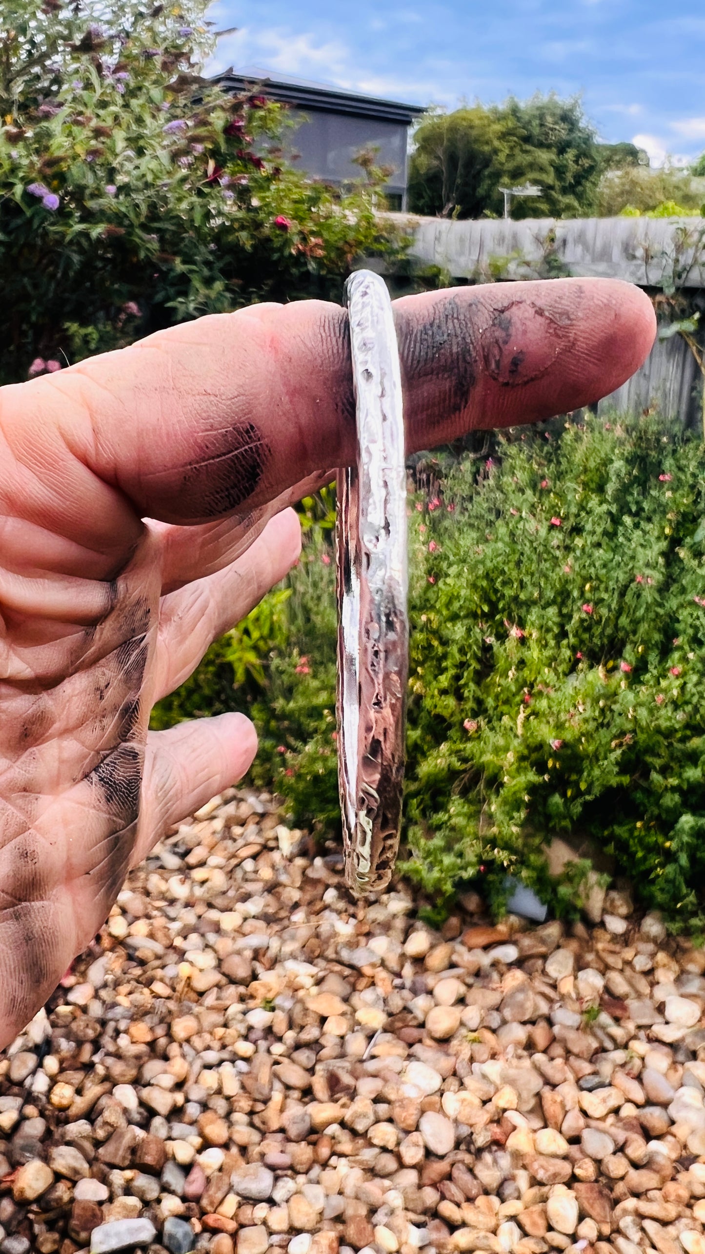 Large Sterling Silver Statement Bangle.