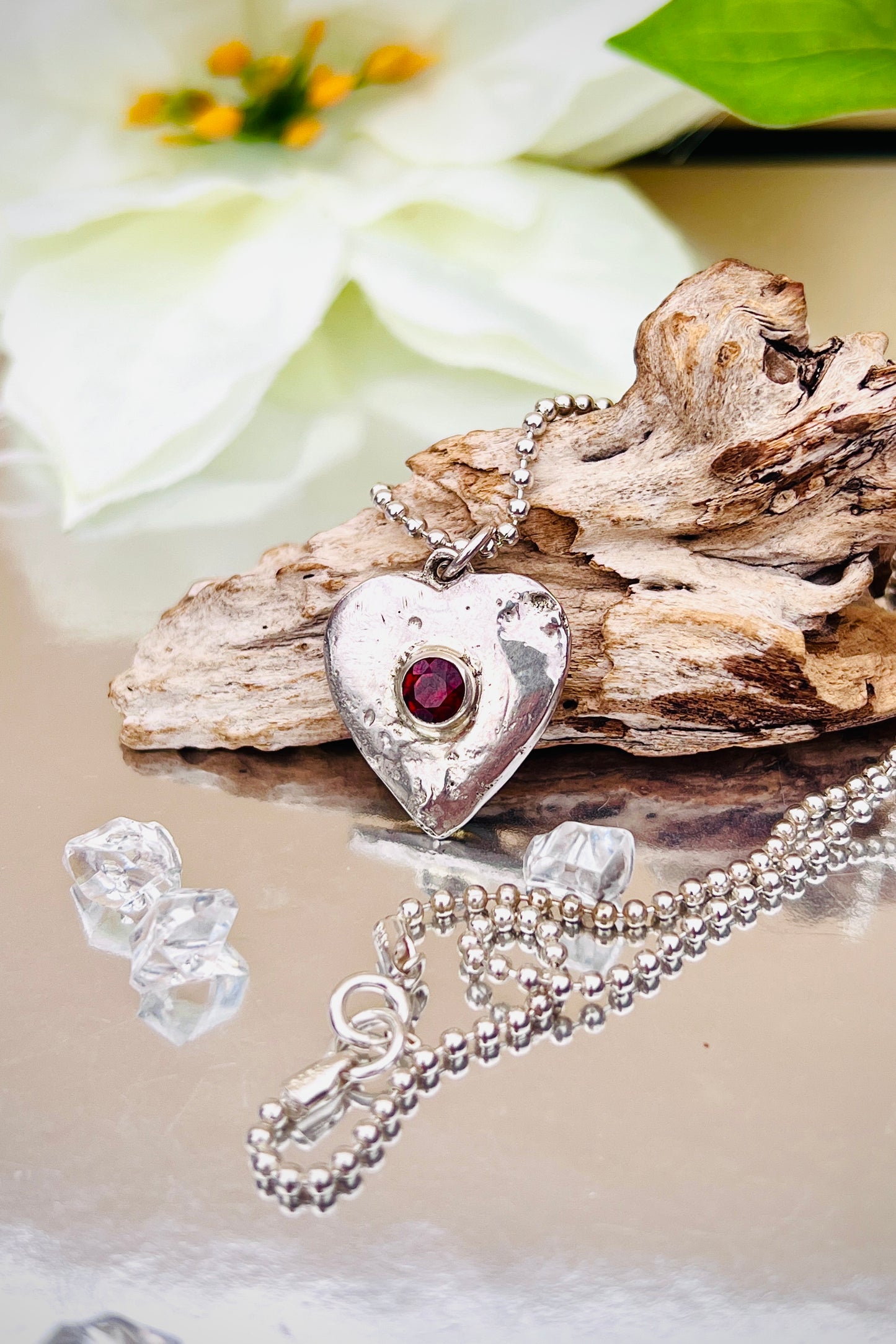 Garnet Heart Pendant.