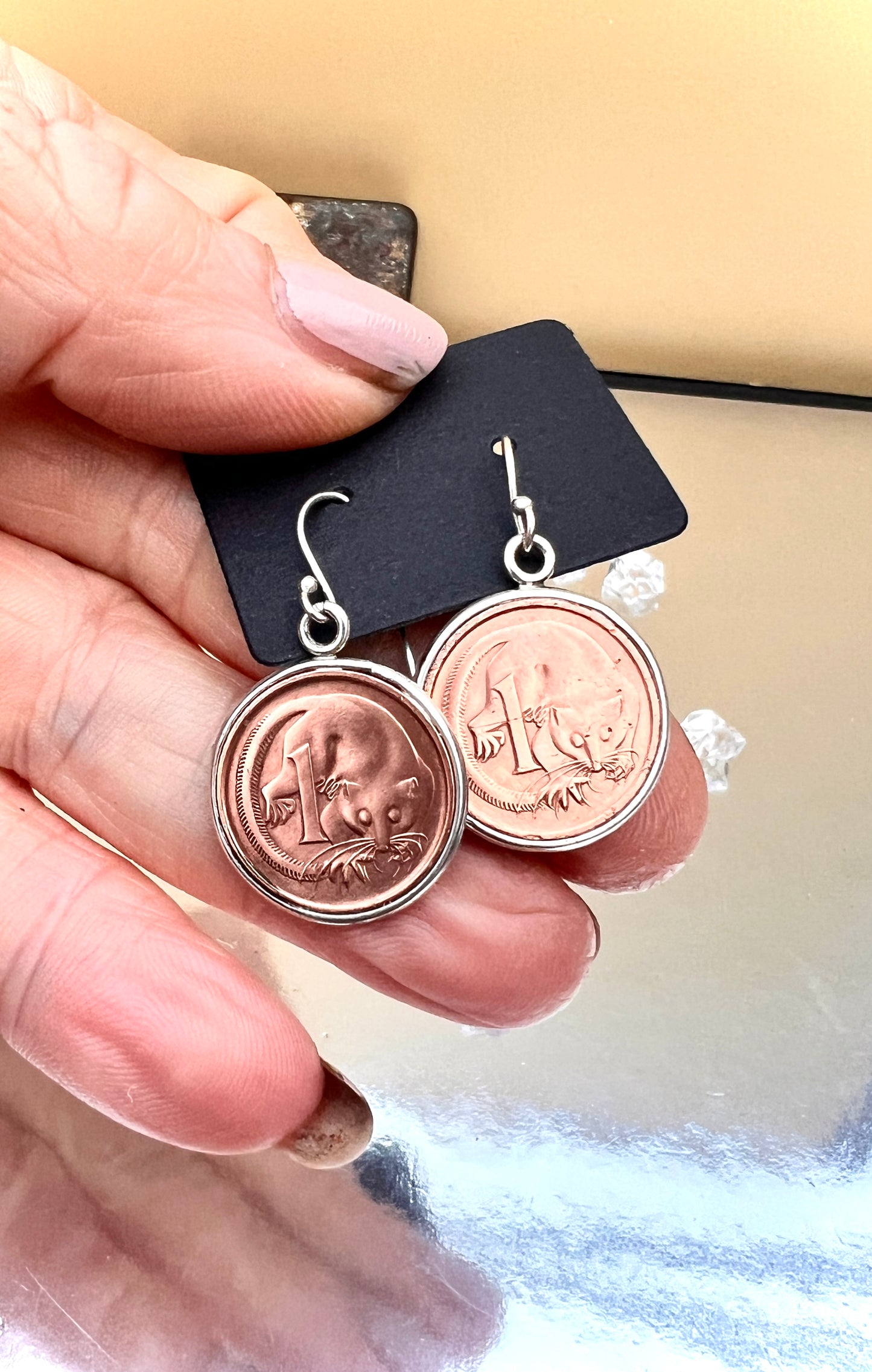 1979 Australian 1 Cent Coin Earrings.
