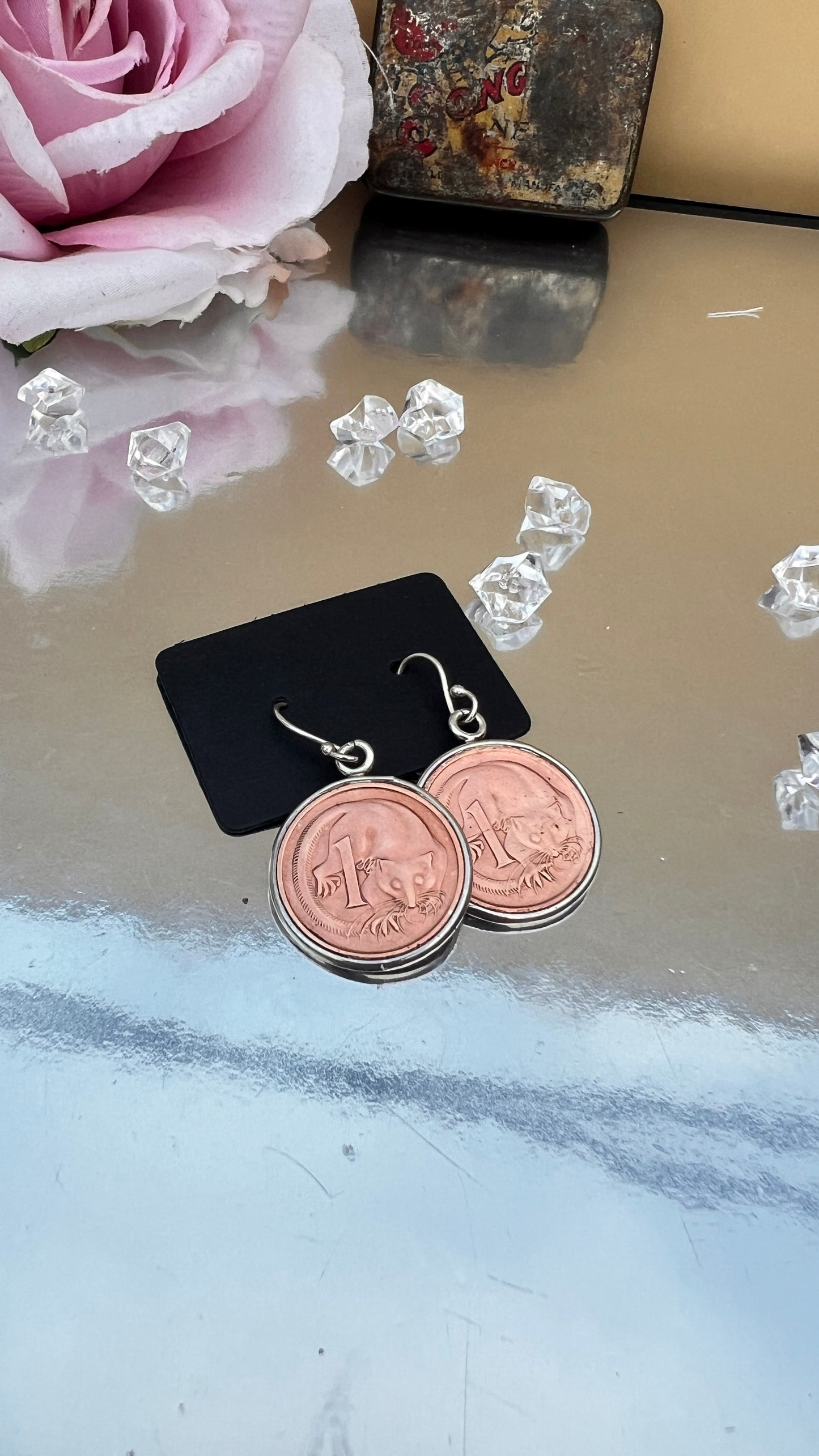 1979 Australian 1 Cent Coin Earrings.