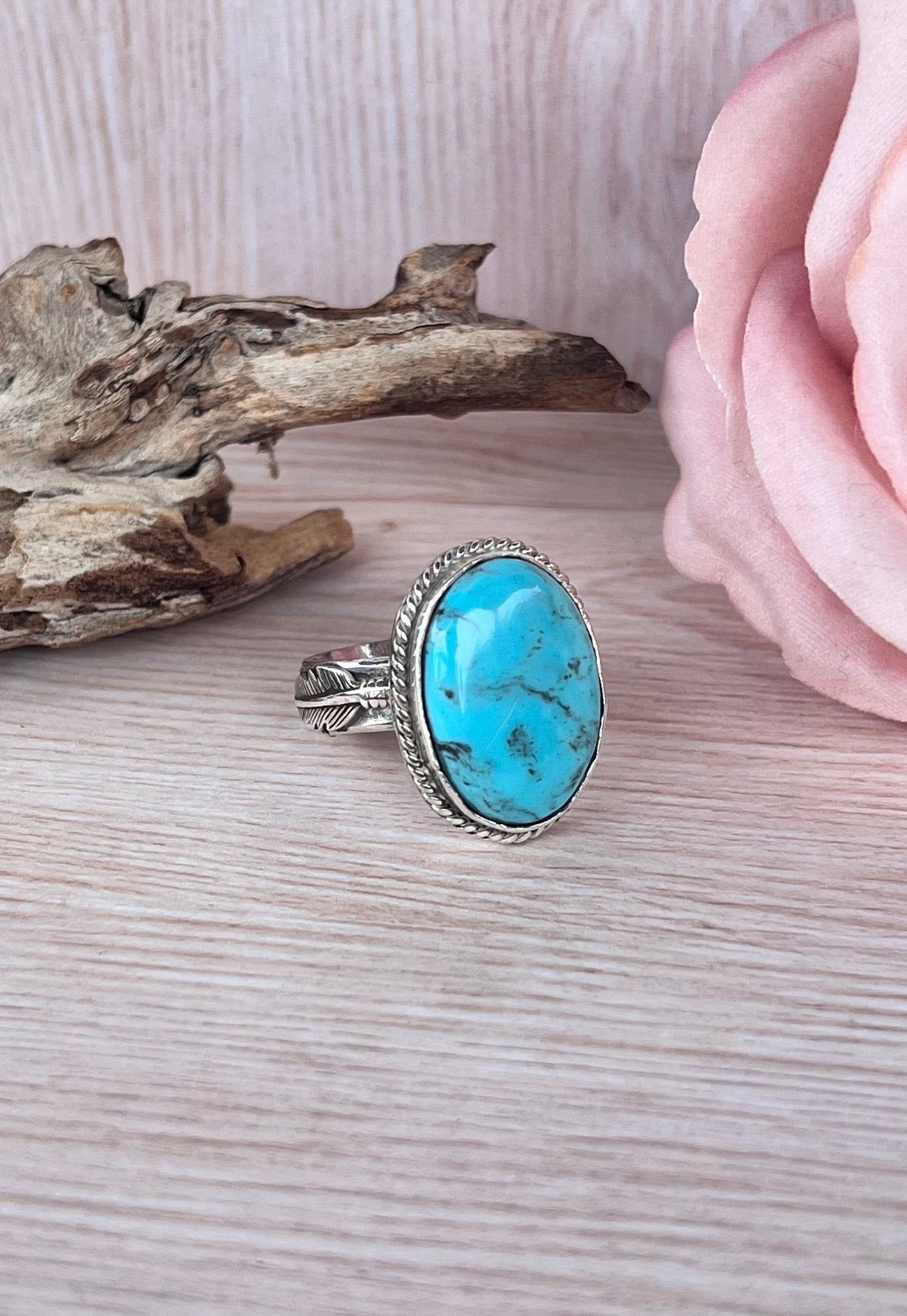 Kingman Gold Turquoise Ring.