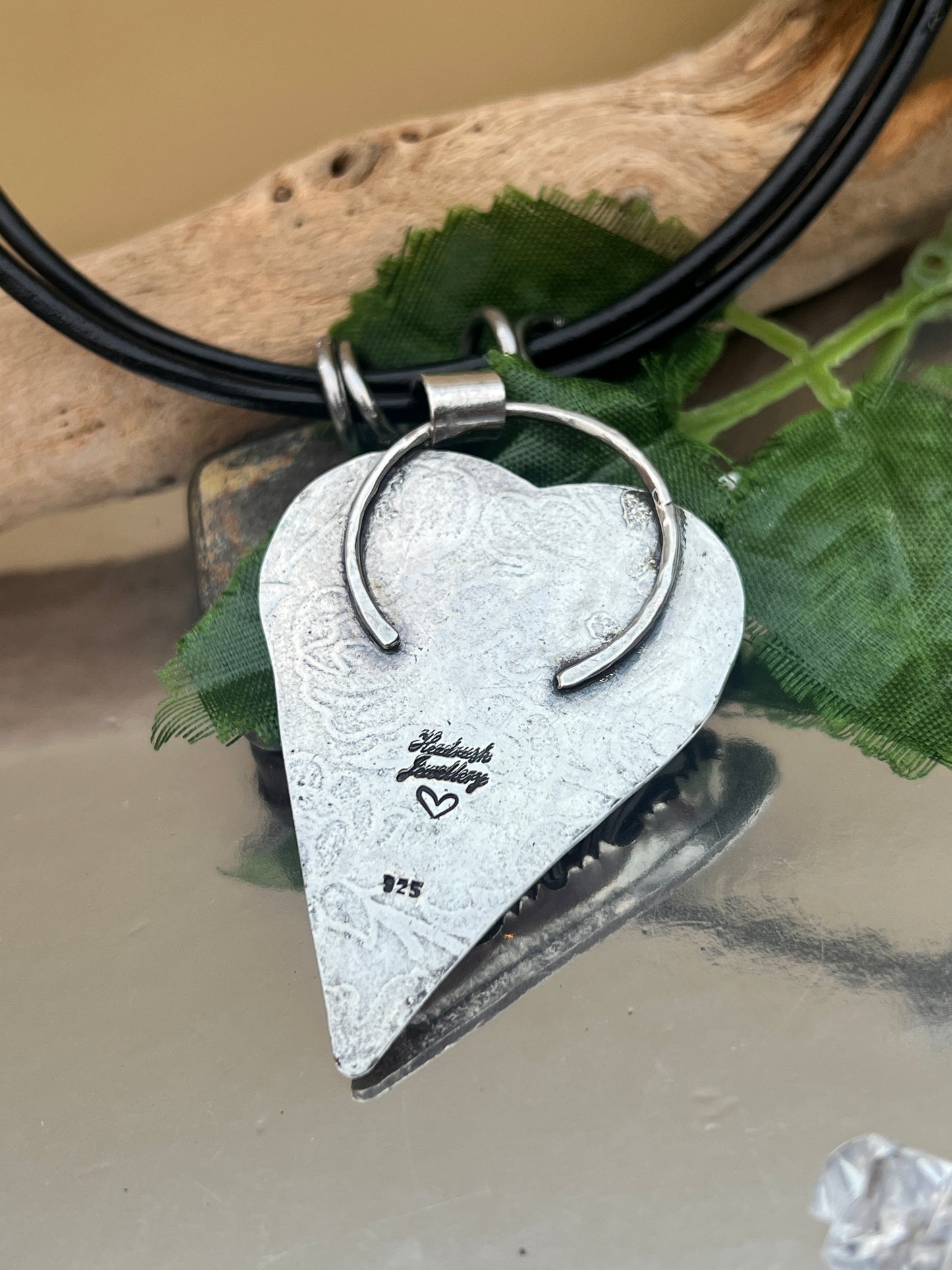 Fordite Heart Pendant.