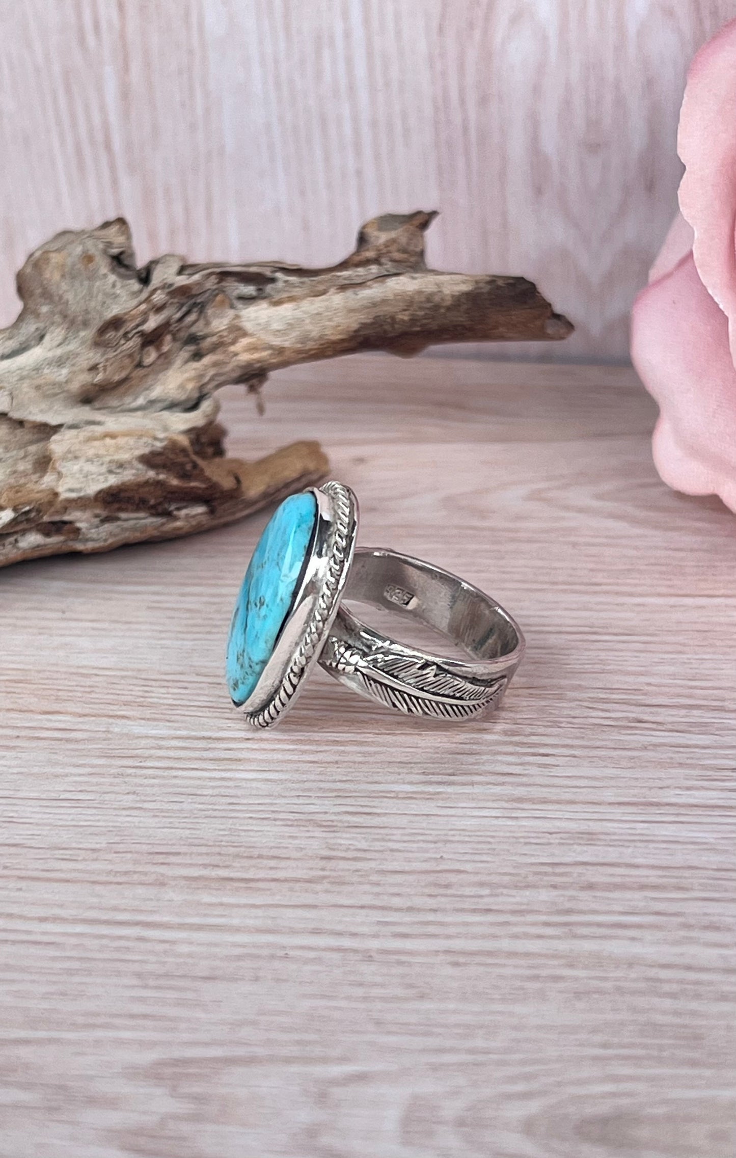 Kingman Gold Turquoise Ring.