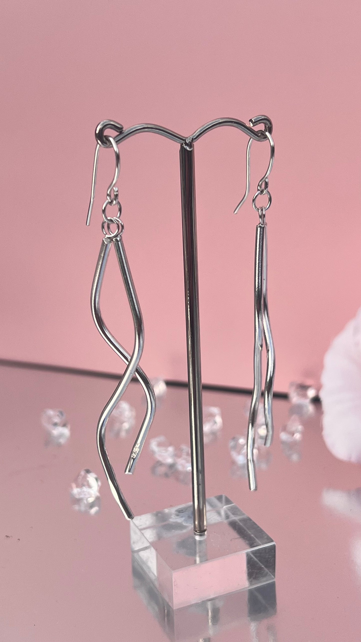 'The Lovers' Silver Drop Earrings