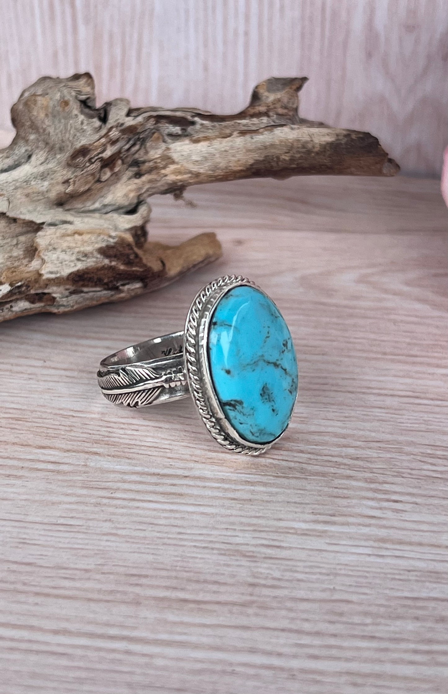 Kingman Gold Turquoise Ring.