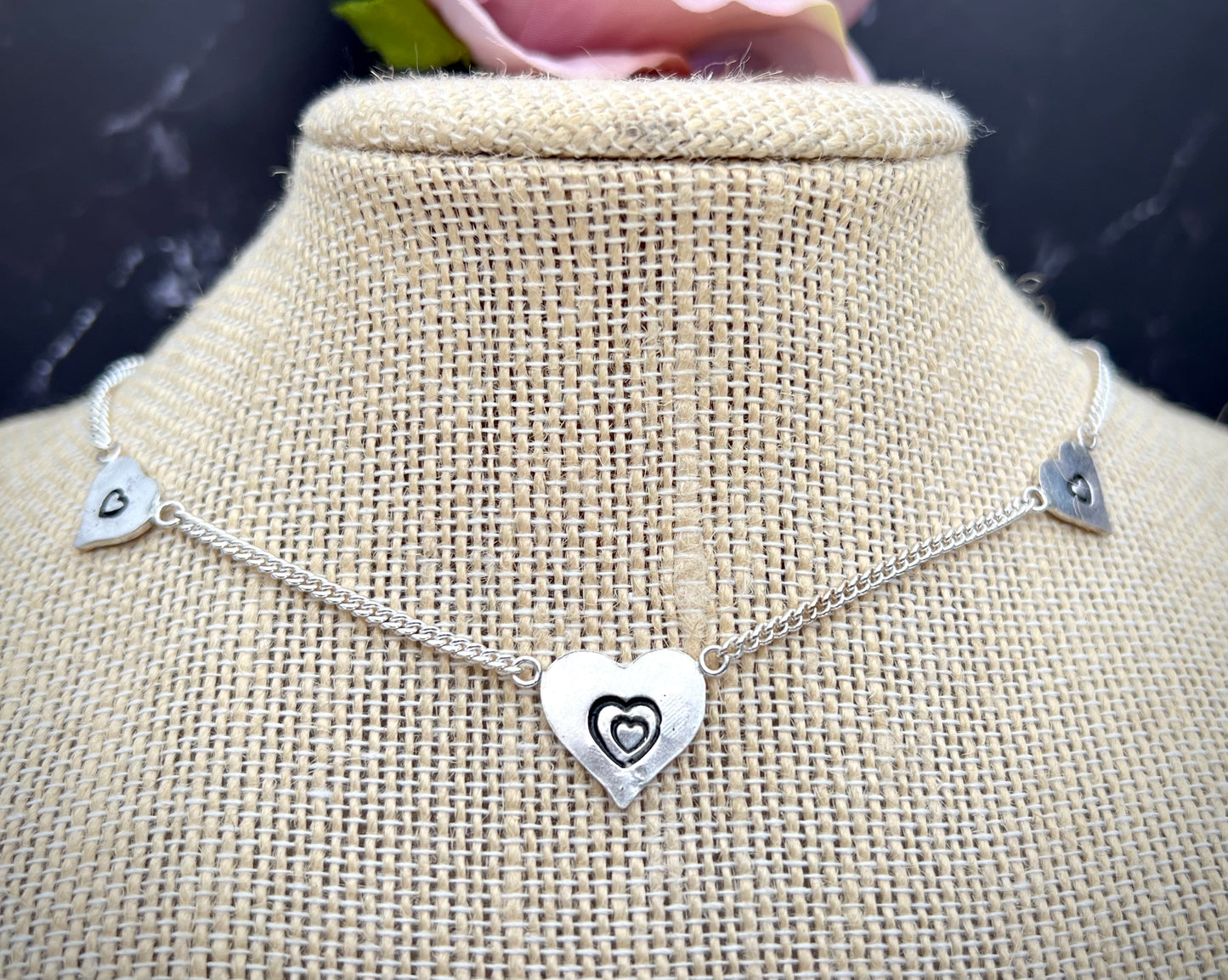 Sweetheart Trio Necklace.