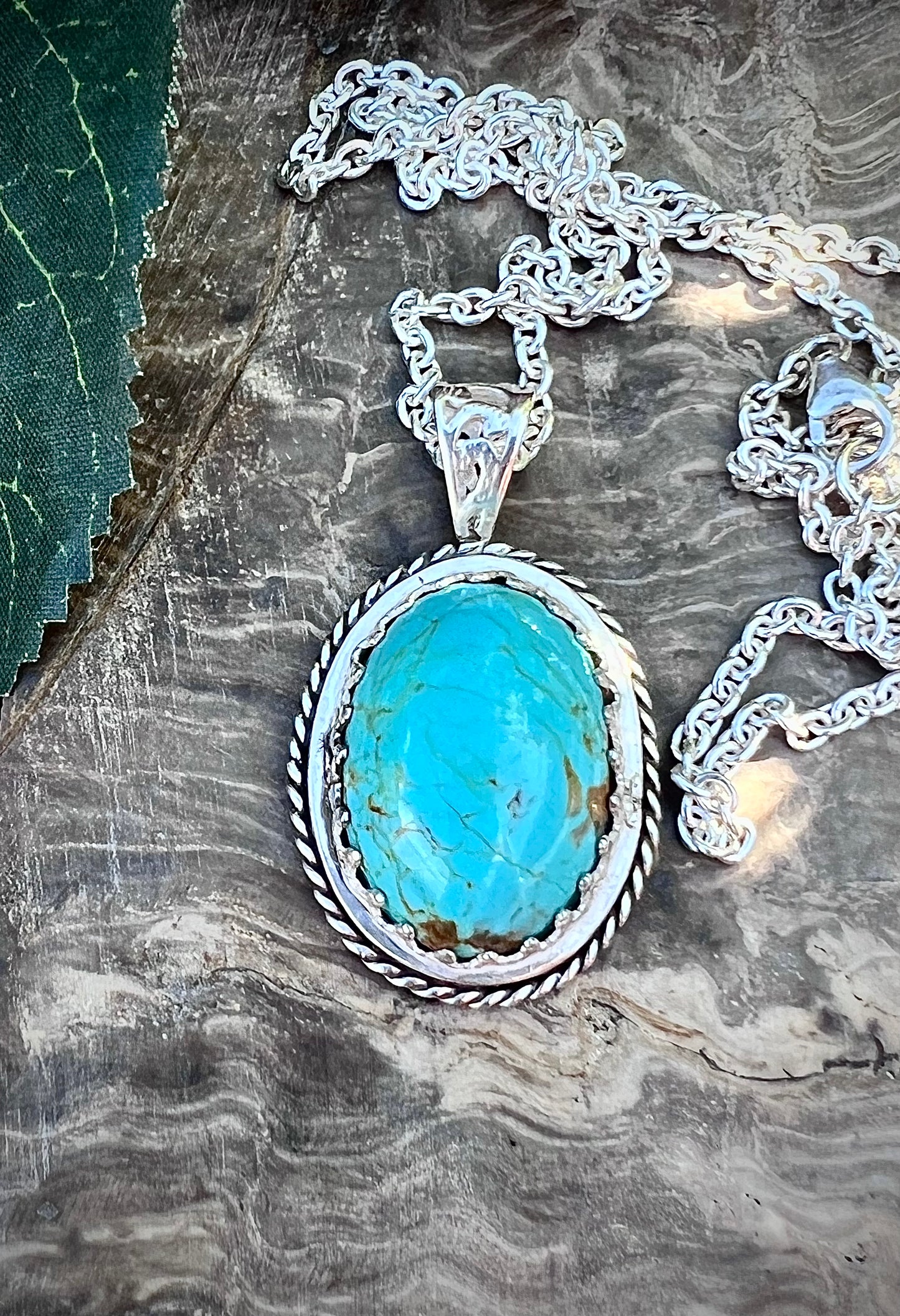 Kingman Gold Turquoise pendant.