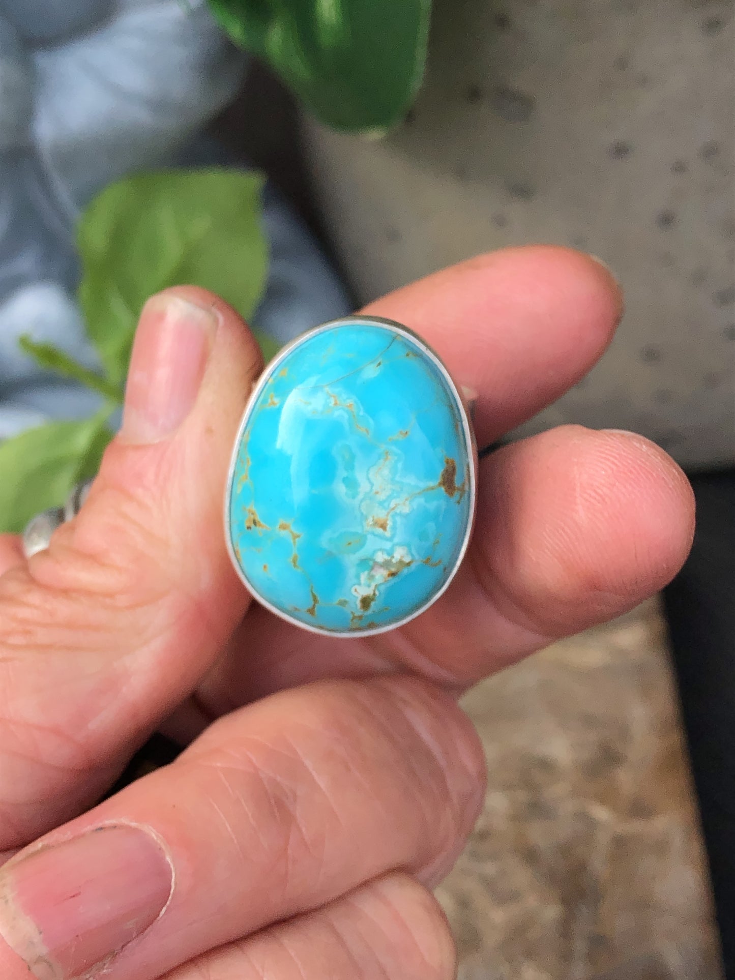 White Water Turquoise Ring "Stargazer"