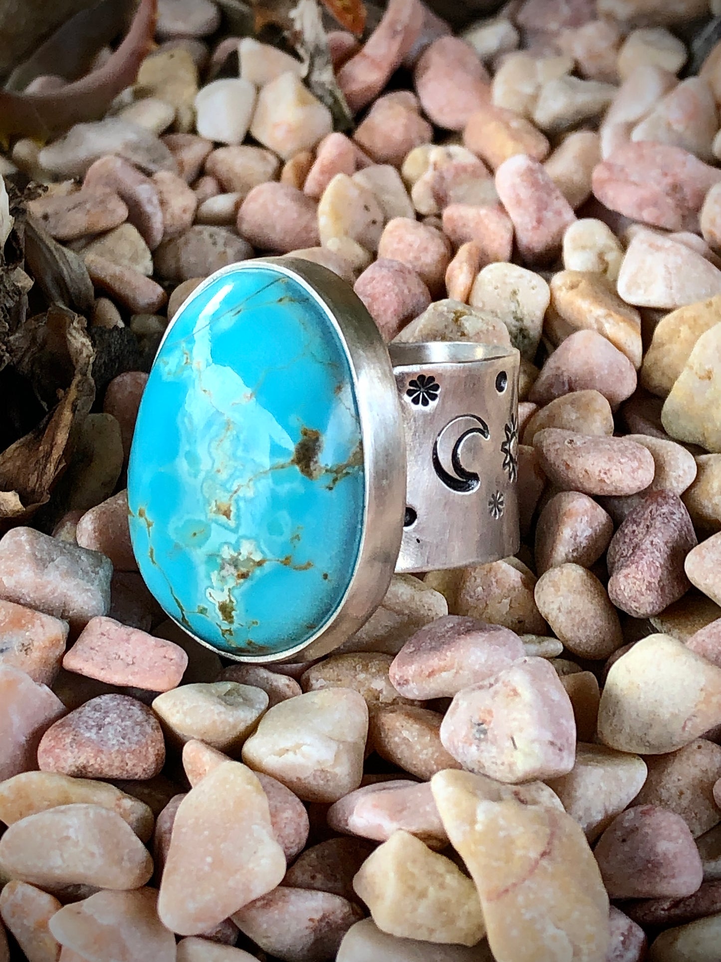 White Water Turquoise Ring "Stargazer"